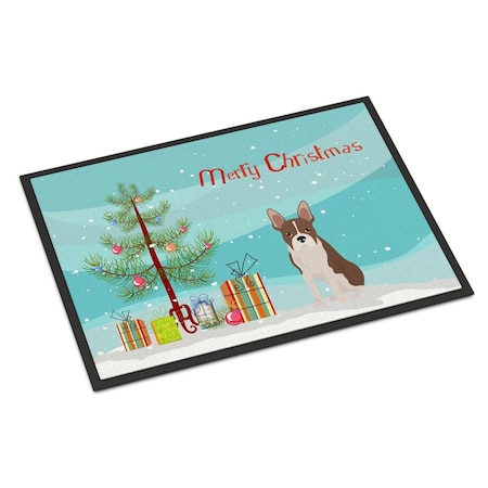 Carolines Treasures 24 x 36 in. Boston Terrier Christmas Tree Indoor or Outdoor Mat CK3493JMAT